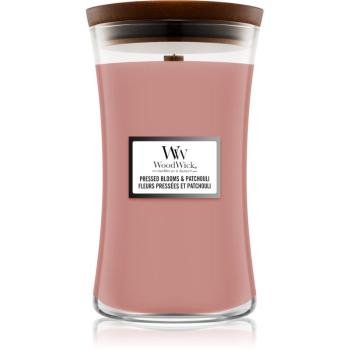 Woodwick Pressed Blooms & Patchouli świeczka zapachowa z drewnianym knotem 609,5 g