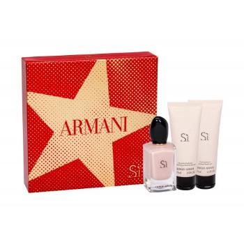 Giorgio Armani Sì Fiori zestaw Edp 50 ml + Mleczko do ciała 75 ml + Żel pod prysznic 75 ml dla kobiet Uszkodzone pudełko