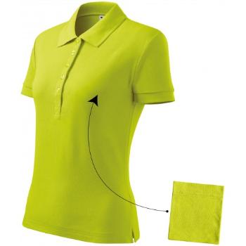 Damska prosta koszulka polo, limonkowy, XL