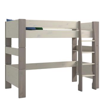 Biało-szare podwyższone łóżko dziecięce z drewna sosnowego 90x200 cm Steens for Kids – Tvilum