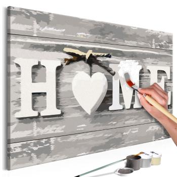 Obraz malowanie po numerach dom - Home: Letters - 60x40
