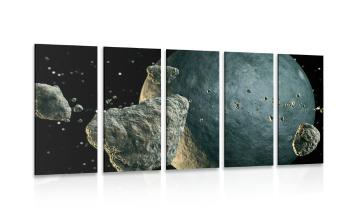 5-częściowy obraz meteoryty wokół naszej planety - 100x50