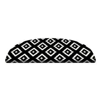 Zestaw 16 czarno–białych dywaników na schody Vitaus Art, 20x65 cm