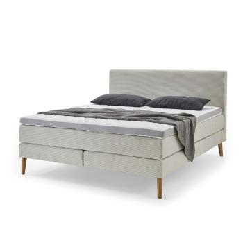 Beżowe tapicerowane łóżko dwuosobowe 180x200 cm Linea – Meise Möbel