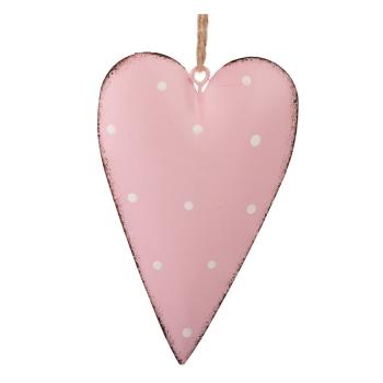 Zestaw 3 różowych metalowych wiszących dekoracji Dakls Dotty Heart