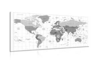 Obraz szara mapa na białym tle - 120x60