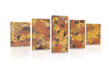 5-częściowy obraz abstrakcja inspirowana G. Klimtem - 200x100