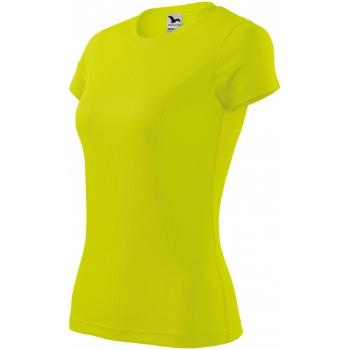 Damska koszulka sportowa, neonowy żółty, XL