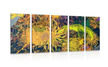 5-częściowy obraz kolorowa sztuka abstrakcyjna - 200x100