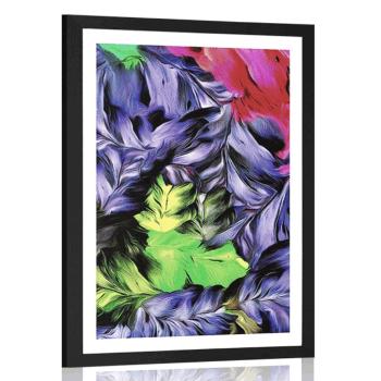 Plakat z passe-partout retro kwiaty - 60x90 black