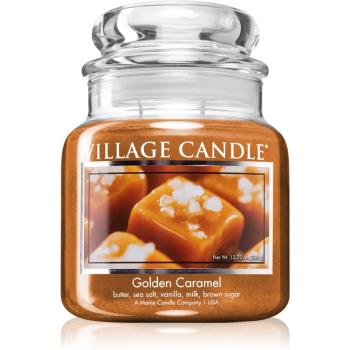 Village Candle Golden Caramel świeczka zapachowa (Glass Lid) 389 g