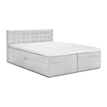 Jasnoszare łóżko dwuosobowe Mazzini Beds Jade, 200x200 cm