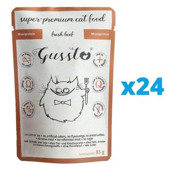 GUSSTO Cat Fresh Beef mokra karma dla kotów świeża wołowina 24x85 g