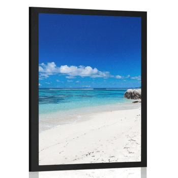 Plakat Plaża Anse Source - 60x90 black