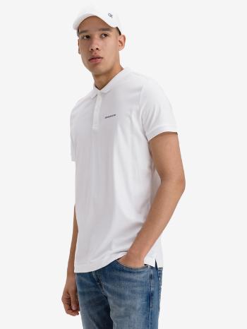 Calvin Klein Jeans Micro Branding Liquid Polo Koszulka Biały