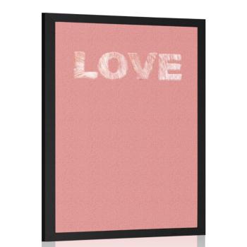 Plakat z prostym napisem Love - 40x60 silver