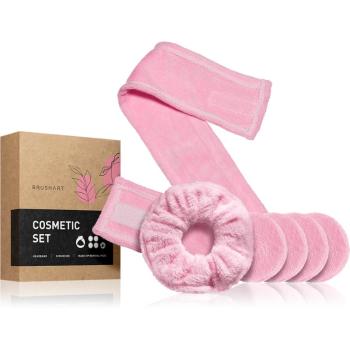 BrushArt Home Salon Cosmetic set zestaw do demakijażu z mikrofibry Pink
