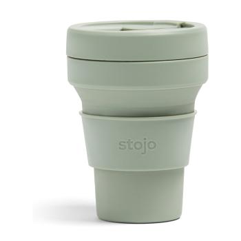 Zielony składany kubek podróżny Stojo Pocket Cup Sage, 355 ml