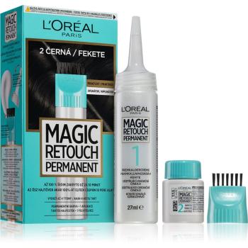 L’Oréal Paris Magic Retouch Permanent tonująca farba na odrosty z aplikatorem odcień 2 BLACK