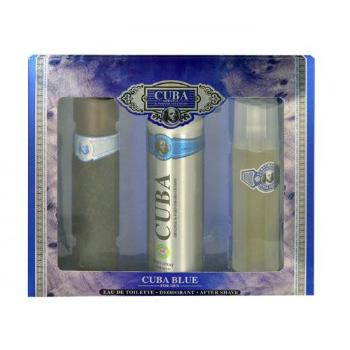 Cuba Blue zestaw Edt 100ml + 200ml Deodorant + 100ml Woda po goleniu dla mężczyzn Uszkodzone pudełko