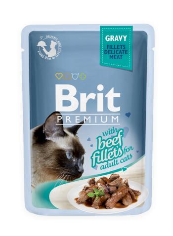 BRIT Premium Fillets in Gravy wołowina saszetki dla kota 24 x 85 g