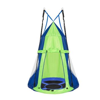 Huśtawka bociane gniazdo-110 centymetrowa-niebieska-z namiotem