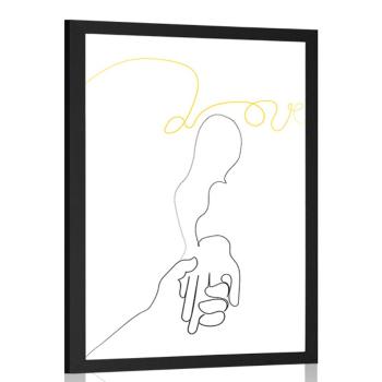 Plakat kochający dotyk rąk - 30x45 black