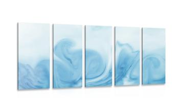 5-częściowy obraz piękna niebieska abstrakcja