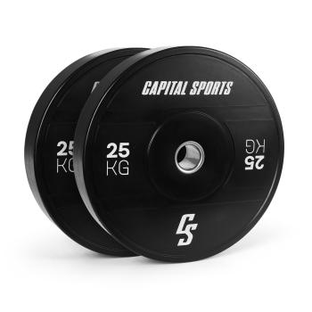 Capital Sports Sports Elongate 2020, obciążniki, 2 x 25 kg, twarda guma, 50,4 mm
