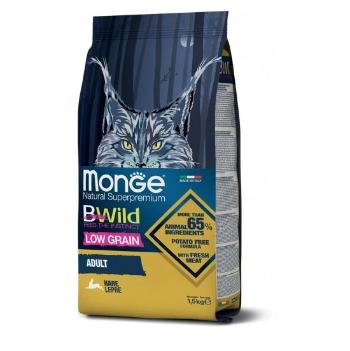 MONGE BWild Adult karma dla dorosłego kota z zającem 1,5 kg