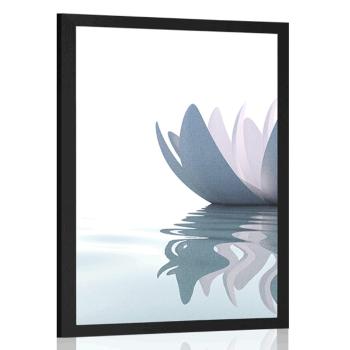 Plakat kwiat lotosu w rzece - 40x60 silver