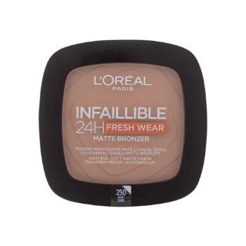 L'Oréal Paris Infaillible 24H Fresh Wear Matte Bronzer 9 g bronzer dla kobiet 250 Light