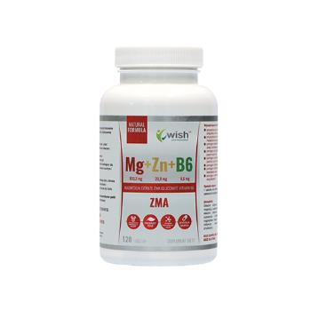 WISH Pharmaceutical Mg+Zn+Vit B6 (ZMA) - 120tabsZMA - Witaminy i Minerały