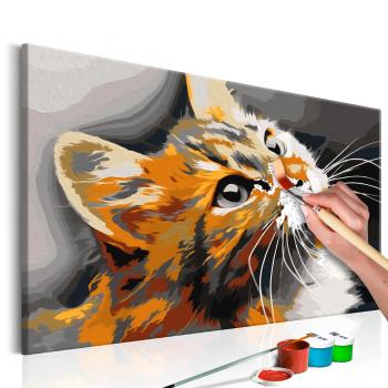 Obraz malowanie po numerach kot- Red Cat