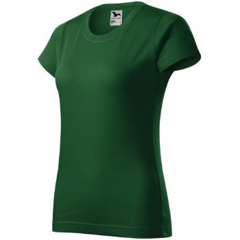 Prosta koszulka damska, butelkowa zieleń, XL