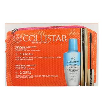 Collistar Infinito zestaw 11ml Mascara Infinito + 50ml Gentle Two Phase Make-Up Remover + Bag dla kobiet Extra Black