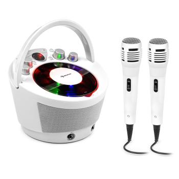 Auna SingSing BT, zestaw do karaoke, 2 x mikrofon, odtwarzacz CD, Bluetooth, efekt świetlny LED, przenośny