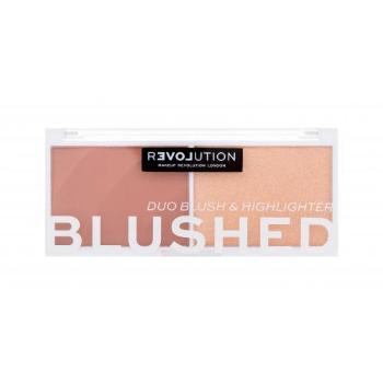 Revolution Relove Colour Play Blushed Duo Blush & Highlighter 5,8 g paletka do konturowania dla kobiet Kindness
