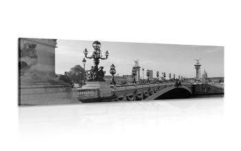 Obraz Most Aleksandra III w Paryżu w wersji czarno-białej - 150x50