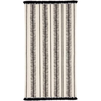 Beżowo-czarny ręcznie tkany bawełniany dywan Westwing Collection Rita, 70 x 140 cm