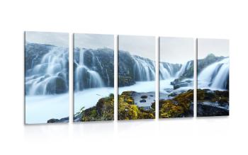 5-częściowy obraz wysublimowane wodospady - 100x50