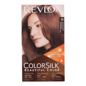 Revlon Colorsilk Beautiful Color farba do włosów Farba do wlosów 59,1 ml + odżywka 11,8 ml + rękawiczki W Uszkodzone pudełko 55 Light Reddish Brown