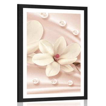 Plakat z passe-partout luksusowa magnolia