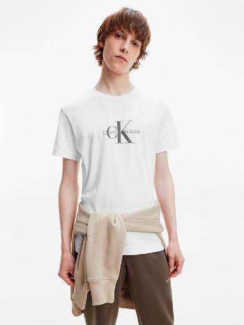 Calvin Klein Jeans Archival Monogram Flock Koszulka Biały