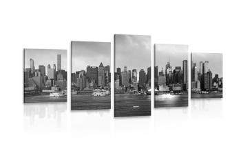 5-częściowy obraz wyjątkowy Nowy Jork w wersji czarno-białej - 200x100