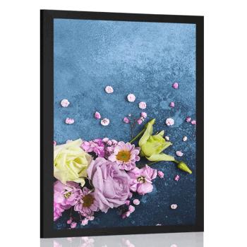 Plakat martwa natura kwiaty - 40x60 silver