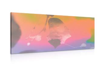 Obraz pastelowego abstrakcyjnego liścia - 100x50