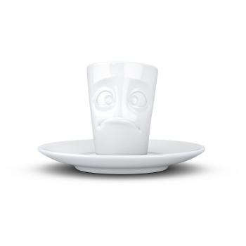 Biała rozczarowana porcelanowa filiżanka do espresso ze spodkiem 58products, 80 ml