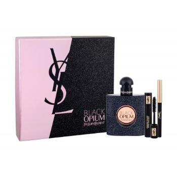 Yves Saint Laurent Black Opium zestaw Edp 50 ml + Tusz do rzęs Volume Effet Faux Cils odstín nr. 1 2 ml dla kobiet Uszkodzone pudełko