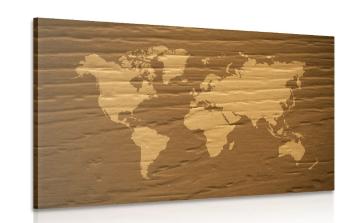 Obraz brązowa mapa świata - 120x80